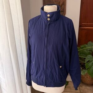 Vintage Lands End Harrington Jacket Navy Plaid Lined Golf Jacket Mens M